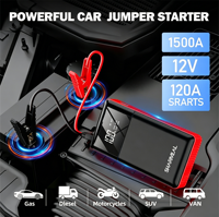 SHARMEAL OEM&ODM Démarreur de secours portable 12V, booster de batterie, démarreur de voiture 1500A, batterie externe au lithium pour voiture