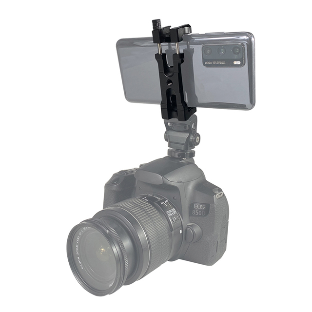 Lightweight U Clip Phone Holder Extendable 62-87mm Width Cold Shoe Mount 1/4" ARRI for Mobile Phone Camera Clamp Tripod Bracket