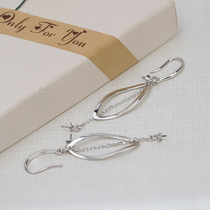 Boucles d'oreilles en argent S925 à double perle, perles DIY pour femmes, boucles d'oreilles à perles de 7 mm, boule détachable, style Song Hye Kyo, accessoires de bijoux - Product Image 3