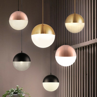 Lustre en verre nordique pour chambre à coucher, salle à manger, îlot, moderne, simple, doré/noir, éclairage d'escalier, entrée, LED, commande tactile