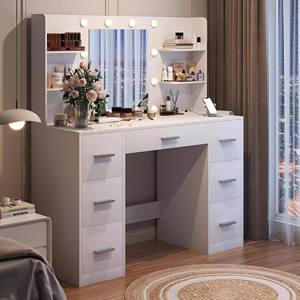 Ama Zon Commode en bois personnalisable avec miroir à lumière <span class=keywords><strong>LED</strong></span> Mobilier de maison pour filles pour la chambre à coucher ou l'école-<span class=keywords><strong>Amazon</strong></span> Custom - Product Image 5