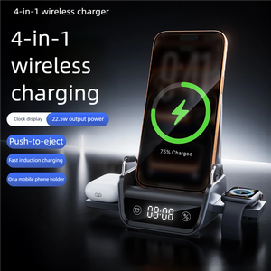 Base de Carga Inalámbrica 4 en 1 para Teléfono+Reloj+Auriculares+Caja de Carga Inalámbrica con Pantalla de Reloj y Notificaciones Pop-Up de 22.5W para Escritorio - Product Image 2