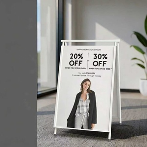Expositor Publicitario de Doble Cara en Forma de A, Soporte de Pie para Póster, Letrero Práctico, Cartel de Acero Inoxidable - Product Image 3
