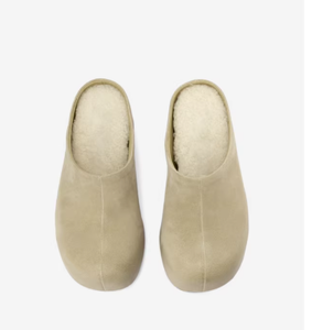 <span class=keywords><strong>Mules</strong></span> à talon épais en <span class=keywords><strong>daim</strong></span> <span class=keywords><strong>beige</strong></span> tendance, fabriquées sur mesure par le fabricant, chaussures pour femmes - Product Image 3