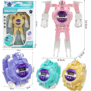 Reloj electrónico transformable, juguete robot para niños, reloj digital de plástico con función de almacenamiento, regalo unisex - Product Image 5