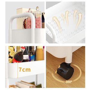 Multi-layer Household Storage <b>Rack</b> Wheeled Trolley Bathroom Storage <b>Rack</b> Living Room Floor Rolling Snack Storage <b>Rack</b> - Product Image 5