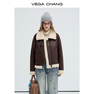 Женское короткое пальто из меха VEGA CHANG, 2025 утепленное флисовое пальто на осень/зиму - Product Image 6