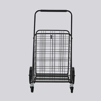 Chariot de courses pliable portable, chariot de courses pliable léger en métal pour les escaliers et les trottoirs