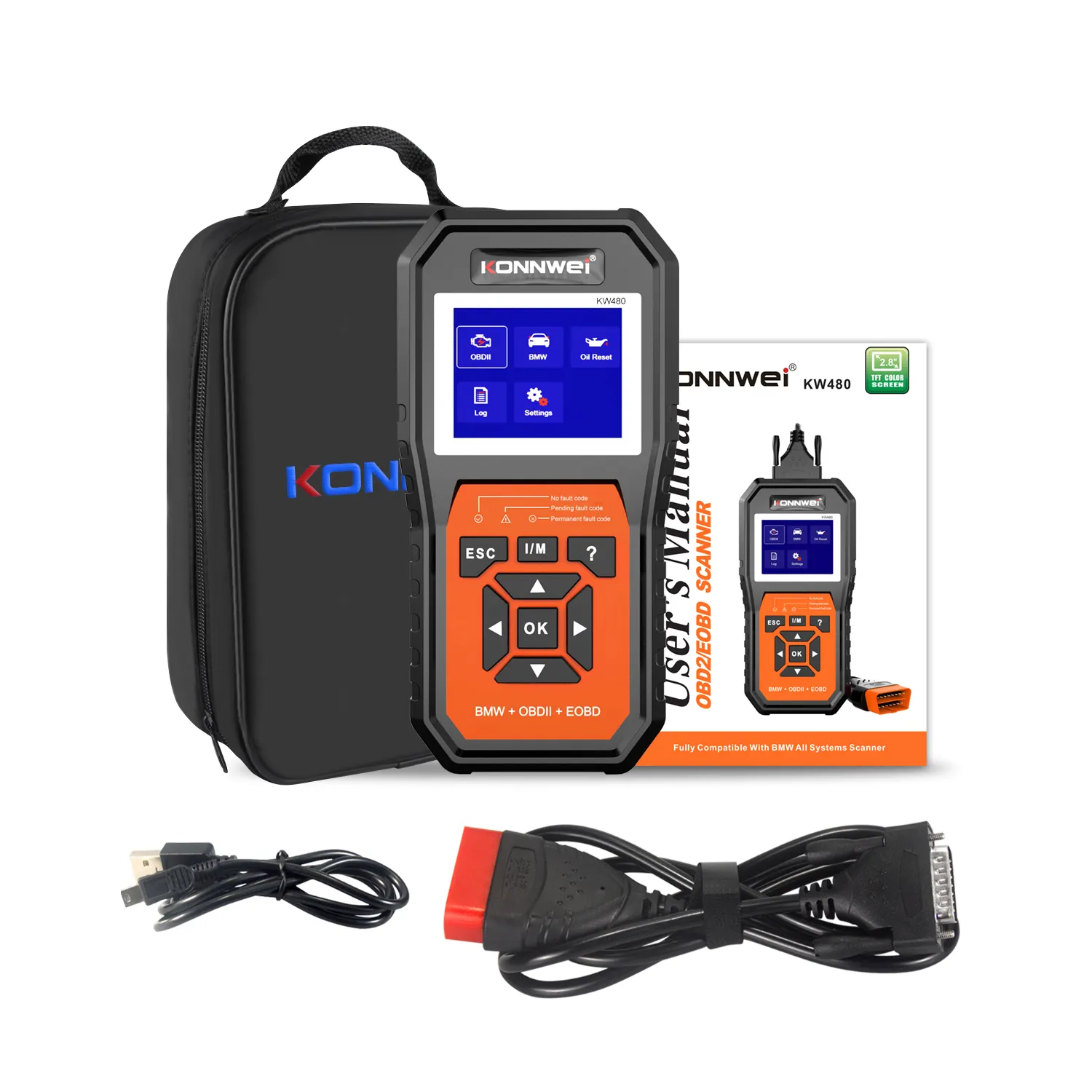 Ready to Ship Handheld KONNWEI KW480 Diagnostic Scanner for BMW full system fault detector tester automotriz automobile tools