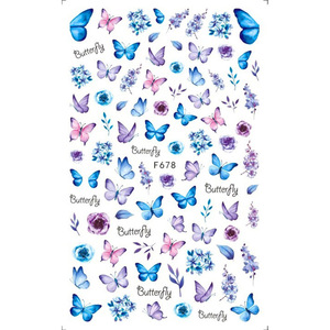 Autocollants 3D populaires pour ongles : <span class=keywords><strong>Papillons</strong></span> bleus, coquillages marins, fleurs printanières, <span class=keywords><strong>flocons</strong></span> de Noël - Product Image 5
