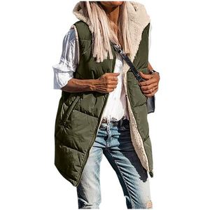 Women's Quilted Gilet <strong>Body</strong> <strong>Warmers</strong> Winter Vest <strong>Fleece</strong> Jacket <strong>Ladies</strong> Winter Sleeveless Coat - Product Image 2