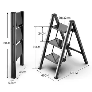 होम सीढ़ी फ़ोल्ड करने योग्य अलमारियाँ स्टेप स्टूल स्टील वर्कशॉप स्टील स्टेप स्टूल स्टेप सीढ़ी सीढ़ियाँ फ़ोल्ड करने योग्य सीढ़ी