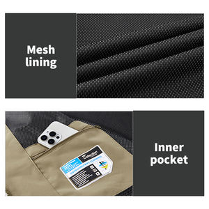 Gilet da lavoro in maglia traspirante con logo personalizzato con più tasche per macchina fotografica gilet da pesca da uomo - Product Image 4