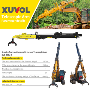 Bras télescopique XUVOL OEM/ODM avec rotation à 360 degrés, extension de grappin de 25 m pour excavatrice, grue forestière - Product Image 2