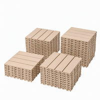 Dalles de jardin carrées en PP beige résistantes à l'humidité, antidérapantes, imperméables, avec base creuse pour drainage extérieur, revêtement de sol extérieur
