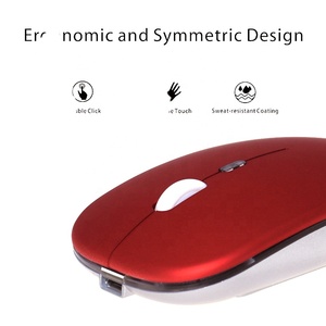 BT Dual chế độ Chuột quang mỏng mỏng Máy tính Chuột không dây có thể sạc lại Chuột USB Chuột - Product Image 3