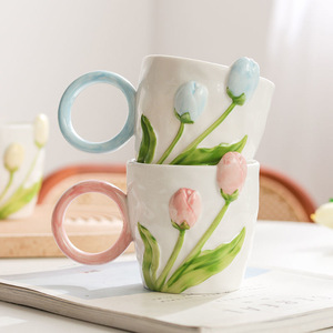 Tazza in Ceramica Elegante con Fiore di Rosa per Caffè, Regalo per <span class=keywords><strong>San</strong></span> <span class=keywords><strong>Valentino</strong></span>, Feste Aziendali e Casa - Product Image 5