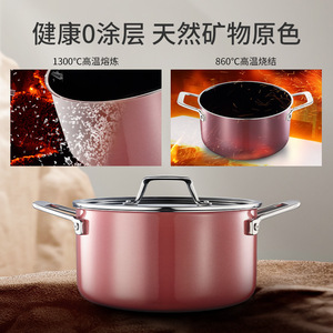 Deslon Soup <b>Pot</b> 3.1-4L Non-Stick <b>Induction</b> Compatible Pink - Product Image 2