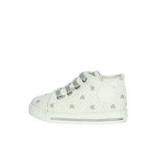 Sneakers da Bambina Falcotto Bianche con Stampa Cuore Argento, Scarpe in Tela - Product Image 1