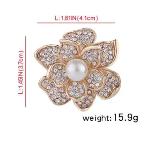 Jachon Heart Scarf Brooch Pin Butterfly Crystal Simulated Pearl Brooches Floral Flower Brooch For Women Shawl Pin Clip