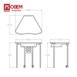 MINYI DAISY Bureau d'entraînement, mobilier scolaire, bureau d'étudiant, ensemble table et chaise d'étudiant, bureau en plastique, table en plastique, deux étudiants - Product Image 3