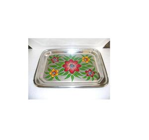 Plateau de service décoratif en acier inoxydable, finition miroir, plateau robuste pour les collations, les desserts, l'hôtel, le restaurant, l'usage domestique - Product Image 1