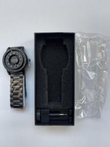 Montre homme SABR à mouvement à quartz, bracelet en acier inoxydable, <span class=keywords><strong>cadran</strong></span> <span class=keywords><strong>noir</strong></span> arabe, aiguille à défilement, boule magnétique - Product Image 5