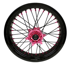Juego de Ruedas Supermoto de 17 y 16 Pulgadas para EXC SXF YZ YZF, Bujes Rosados, Llantas Rosadas, Aleación de Aluminio CNC, Ensamblaje <span class=keywords><strong>Motard</strong></span>, Rendimiento de Carreras - Product Image 3