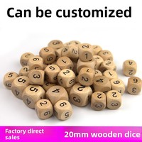 Dés en bois arrondis Deskjoy 16 mm 20 mm, numérotés de 1 à 6, pour jeu de Mahjong, usage récréatif