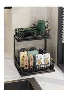 Modern Metal <b>Kitchen</b> Storage <b>Rack</b> With Adjustable Shelf For Spices And Condiments Durable Design - Product Image 6