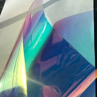 Film PVC souple laminé transparent irisé coloré de 0,4 mm d'épaisseur pour sacs et chaussures