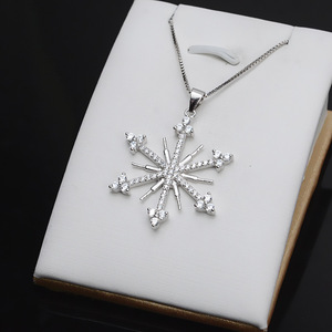 S925 <b>Silver</b> Snowflake Style Pendant 3-Color Optional with 5-6 Multi <b>Beads</b> DIY Accessory Empty Holder Fashion Necklace - Product Image 3