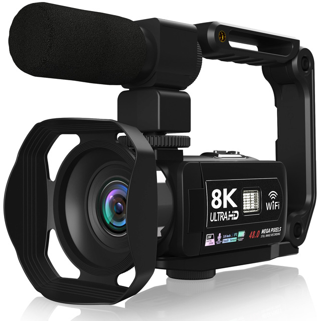 8K WiFi HD Digital Camera Touch Screen Handheld Automatic Video Recording for Travel Wedding VLOG-10x Optical CMOS Nightshot