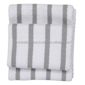 Torchons de cuisine assortis de luxe en coton ultra absorbants torchons éponge teints en fil de qualité professionnelle fabriqués en Inde - Product Image 2
