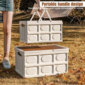 صندوق تخزين قابل للطي للتخييم في الهواء الطلق، منظم بلاستيكي صغير محمول، صندوق تخزين احتياطي للسيارة - Product Image 3