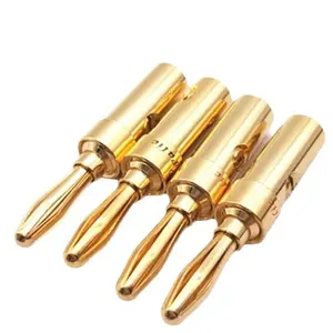 Gold Plated Speaker 4mm Banana Plugs pure copper Audio Jack Connector