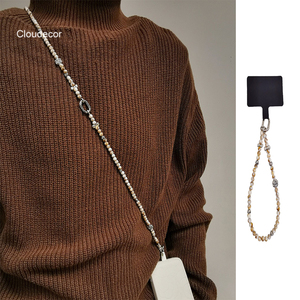 Bracelet de téléphone portable en perles de coquille imitée minimaliste <span class=keywords><strong>collier</strong></span> à bandoulière populaire pour un pendentif de téléphone polyvalent à usage long et court - Product Image 1