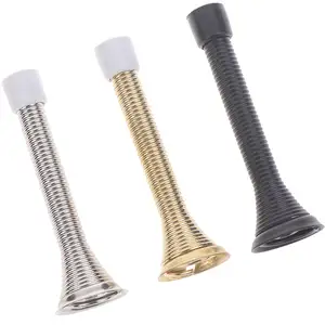 Trắng Cao Su Bumper Mẹo Mùa Xuân Cửa Dừng Chải Satin Nickel- 3-1/4 "Linh Hoạt Mùa Xuân Cửa Stopper