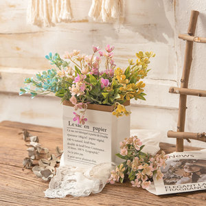 Bouquet de fleurs artificielles CallaFloral en plastique, décoration de mariage, rose blanche rouge MW73775 - Product Image 1