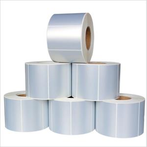 OEM Hoge Kwaliteit Mat Zilver Waterdichte PET Etiket Aangepaste Sterke Kleefkracht Barcode Lege Stickers Etiketrol - Product Image 3