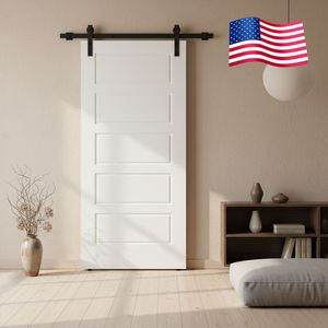 Puerta Corredera Interior de 5 Paneles de MDF GUJIE con Kit de Herrajes para Dormitorio, Sala de Estar, Fábrica de Origen Acepta Personalización - Product Image 1