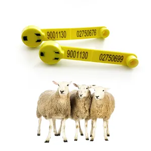 Numéro personnalisé 134.2khz FDX-B rfid suivi des animaux étiquettes auriculaires électronique micro puce rfid chèvre mouton étiquette d'oreille pour la gestion agricole