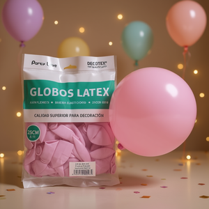 Globos de Látex Party Love de 25 cm, Color Fucsia Pastel, Paquete de 50 Unidades, Decoración - Product Image 4