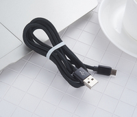 Câble de charge court en nylon tressé durable Micro USB 0,2 m, tressage en tissu, synchronisation des données pour téléphone Android, fabricant OEM en Chine