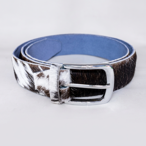 FAZMAX CORPORATION Cinturón Reversible de Cuero Vacuno con Hebilla Rectangular Plateada de 3.5cm de Ancho y 125cm de Largo, Estilo Vintage - Product Image 1