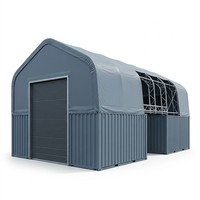 Structure de tente de stockage en tissu pour bâtiment, abri ventilé à pignon, conteneur, hangar à structure en arc, entrepôt certifié PVC sans acier galvanisé