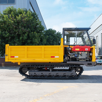 Camion benne chenillée Euro 5 CE EPA, transporteur de déchets sur chenilles 3 tonnes, benne chenillée pour travaux routiers en montagne avec cabine