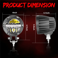Feu de pare-chocs LED rond de 4 pouces en aluminium durable, lumière de conduite LED blanc 6000K à faisceau haut et bas pour camions