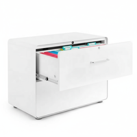 Vente à chaud aux États-Unis Conception de bord en arc Acier Verrouillable Bureau latéral en acier Classeur à tiroirs Horizontal Classeur Archivador