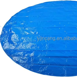 Bâche de piscine robuste en PE bleu, imperméable et résistante au vent, avec œillets, pour l'hiver et l'été - Product Image 1